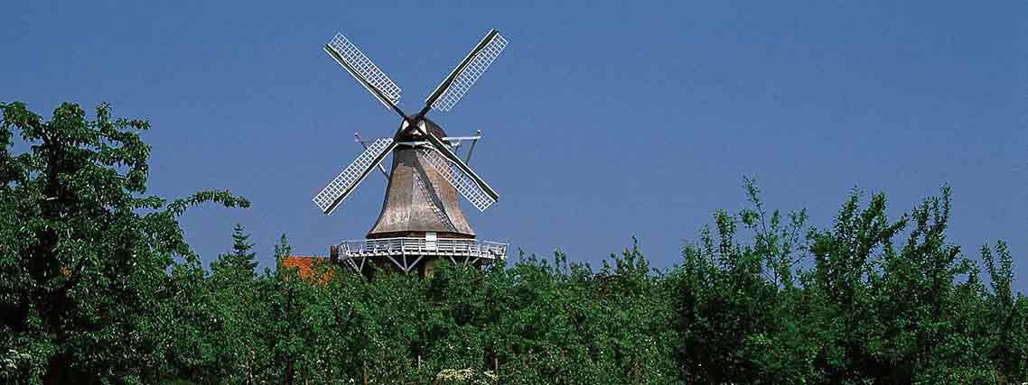 Windmühle zwischen Elbe und Weser (Foto: TourismusMarketing Niedersachsen GmbH J.A. Fischer)