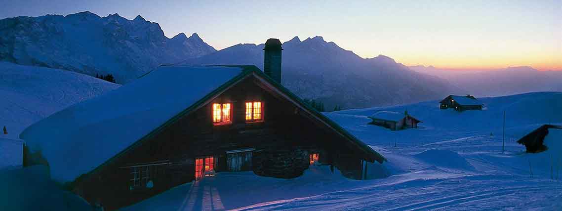 Skihütte im Skigebiet Meiringen-Hasliberg (Foto: Haslital Tourismus)