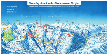 Pistenplan Champery-Les Crosets-Champoussin-Foilleuse